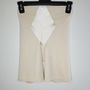 Maidenform Shapewear Shorts High Waist Small Cream Body Slimming Tight Flexees